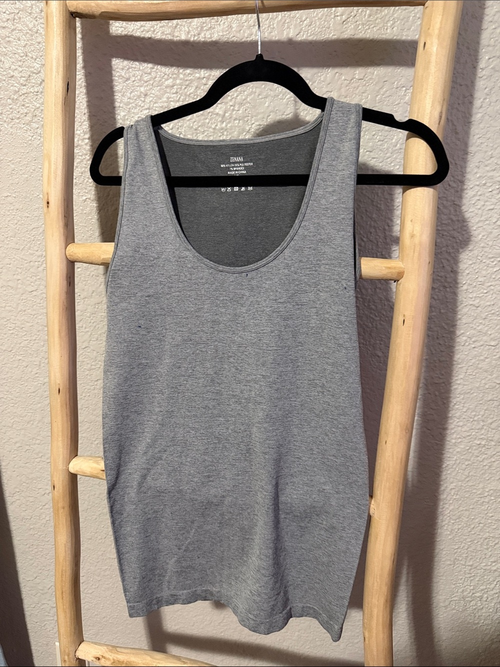 Zenana Outfitters Gray Scoop Neck Tank Top